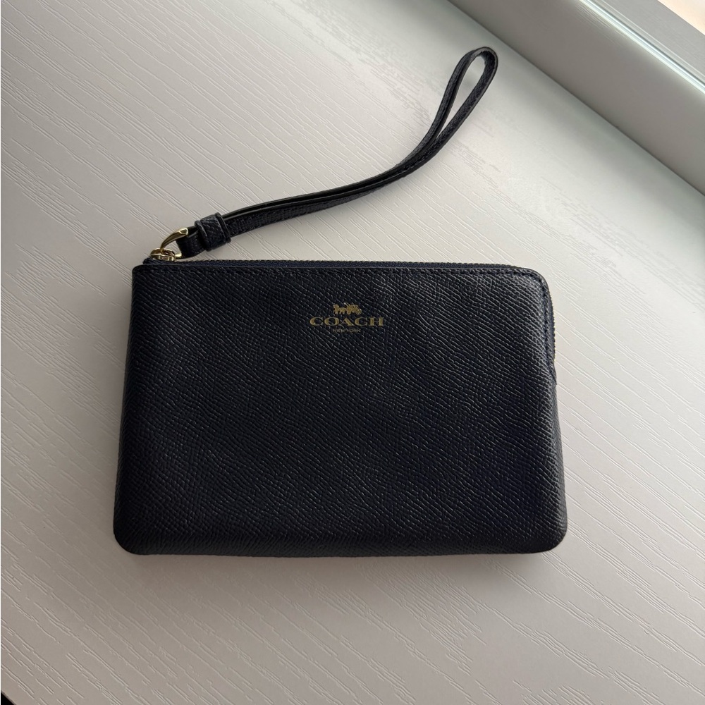 Coach Black Leather Wristlet